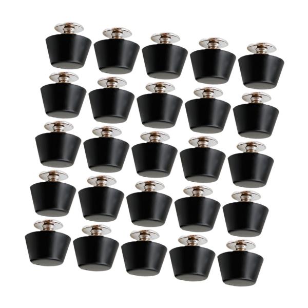 25個入り 合金製 ネイルヘッドリベット 軽量 荷物 DIY レザーハンドバッグ用 ブラック C