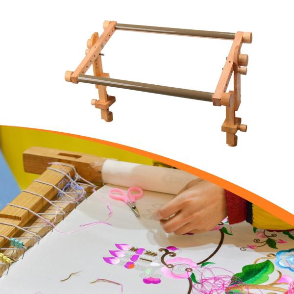 調節可能な刺繍枠 クロスステッチ枠 回転式 デスククリップ付き 多機能 木製 針仕事スタンド DIY キルティング用