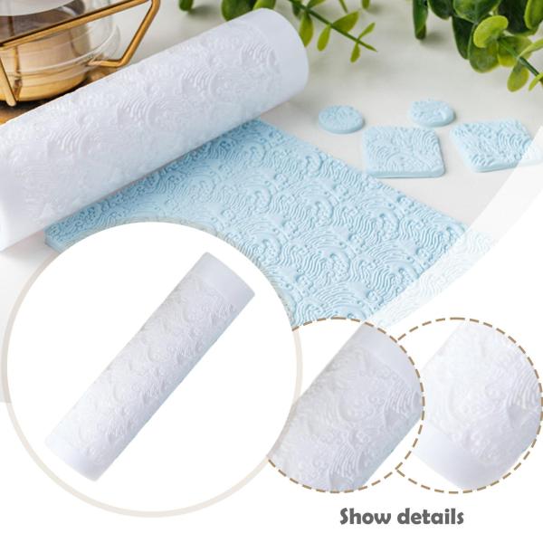 オーシャンウェーブ粘土テクスチャローラーイヤリングジュエリー作成ツール再利用可能理想的なギフトモダンな陶器パターンローラーアートクラフト用