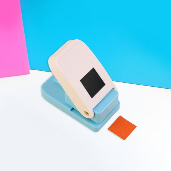 スクエアタブパンチ ポータブル用品 紙穴あけパンチマシン ルーズリーフセパレーター ラベル メモ帳用 手作りプロジェクト