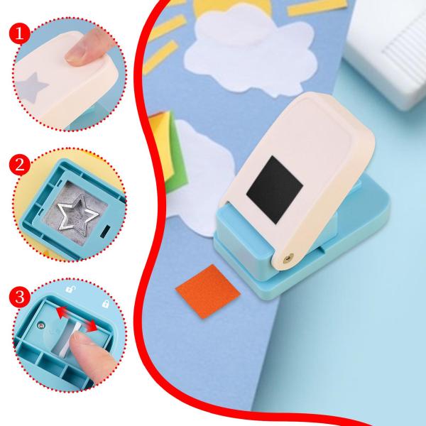 スクエアタブパンチ ポータブル用品 紙穴あけパンチマシン ルーズリーフセパレーター ラベル メモ帳用 手作りプロジェクト