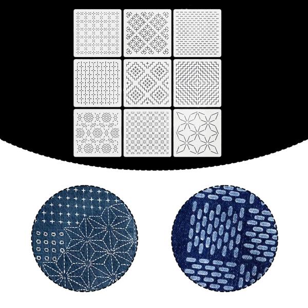 9ピースのステンシルセット：幾何学模様のクリエイティブDIYテンプレート