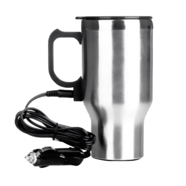 電気ケトル 保温機能 車載ポット 高品質 450ml 大容量 屋外 DC12V 滑り止め シルバー