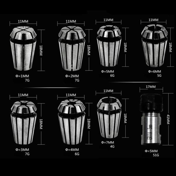 8ピース/個CNC旋盤ツール彫刻機用ER11セット