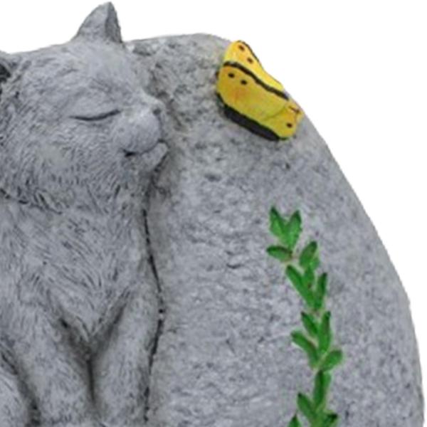 猫ペットの記念石墓石樹脂最後の安らぎの平和植木鉢猫の墓標屋外の庭のパティオ用
