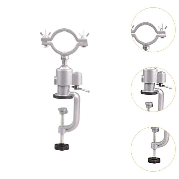 ベンチバイス、テーブルクランプバイススイベルバイスマウントアルミグラインダーホルダー電動ドリルスタンド45-61mmクラフト趣味工芸用