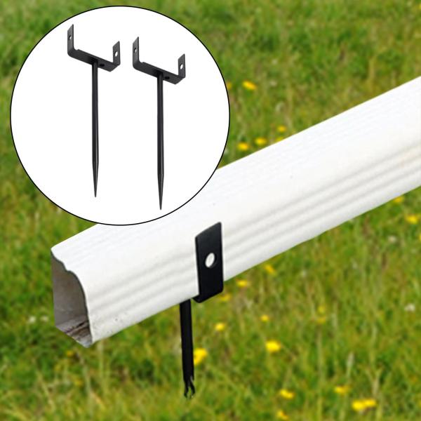 2x 縦樋ブラケット 鉄製 簡単取り付け 交換用 安定した効率的な排水 高耐久 ブラック 庭 産業用