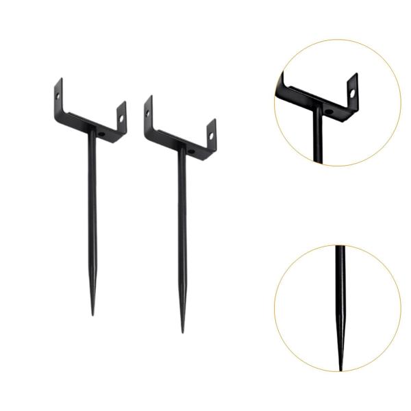 2x 縦樋ブラケット 鉄製 簡単取り付け 交換用 安定した効率的な排水 高耐久 ブラック 庭 産業用