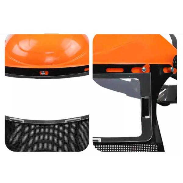 ヘルメット用フェイスシールド  頑丈 ブラック 飛沫防止 スチールワイヤーバイザー チェーンソー、草刈り、伐採作業用