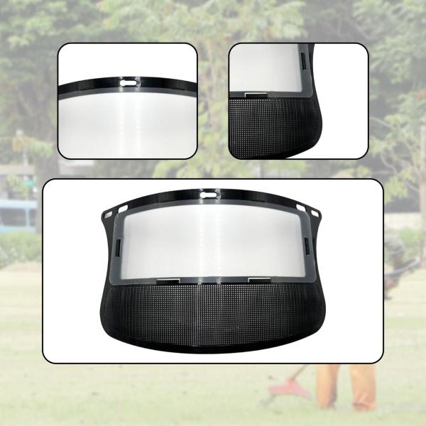 ヘルメット用フェイスシールド  頑丈 ブラック 飛沫防止 スチールワイヤーバイザー チェーンソー、草刈り、伐採作業用