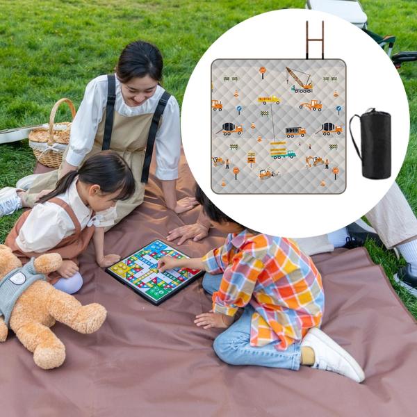 ピクニックブランケット 砂に強い キュート 78.74インチ x 78.74インチ 屋内 ファミリー ハイキング エンジニアリングパターン
