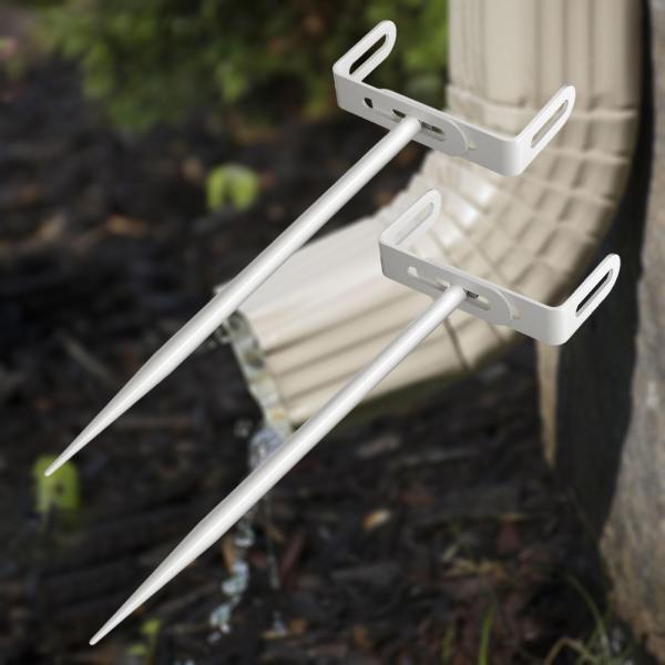 2個入り 縦樋ブラケット 工業用 高耐久 シンプルインサート 調整可能 サイズ ホワイト