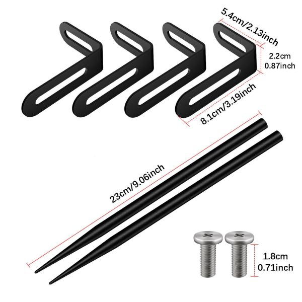 2個入り 縦樋ブラケット 工業用 高耐久 シンプルインサート 調整可能 サイズ ブラック