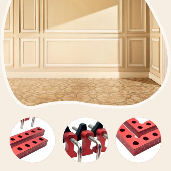 キャビネット製作用木工直角クランプ 頑丈で多用途なアルミ製 6個