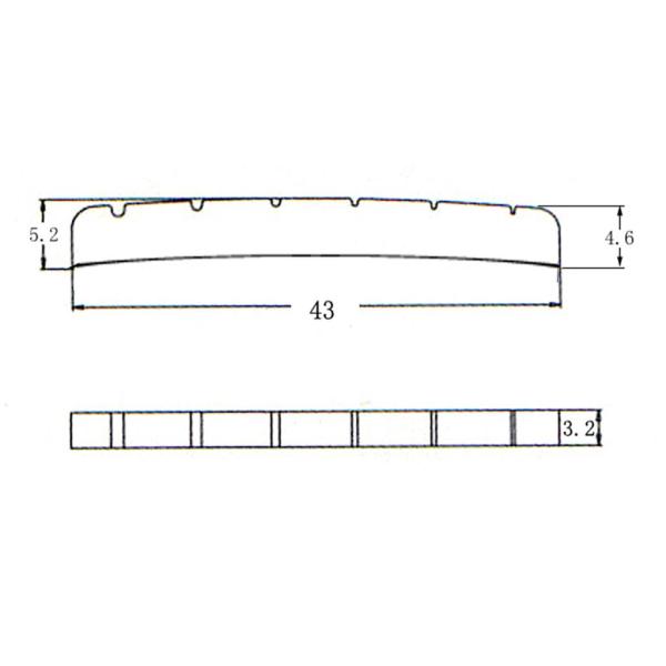 43mm プレスロット ブラス ナット 6ストリング エレクトリック/アコースティックギター用