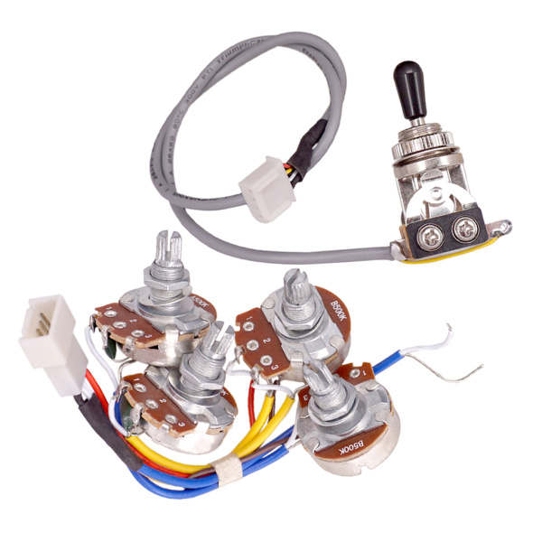 ギター回路配線 キット 音量調節 A500K B500K ポット スイッチ LPエレクトリックギター用 アクセサリー