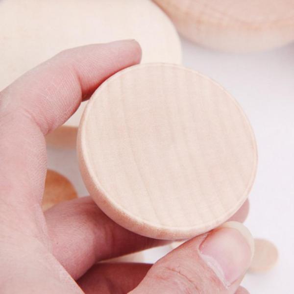 50 個 1 センチメートル木製 DIY 塗装半球スプリットボールキッズアート教材