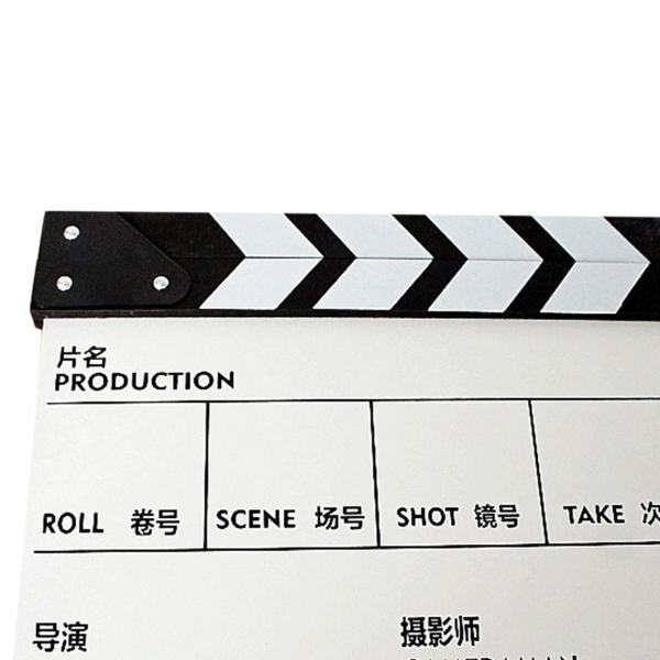 ムービー フィルム クラップ ボード クラッパー ボード フィルム スレート ミニ テレビ番組用 チャイニーズ ホワイト