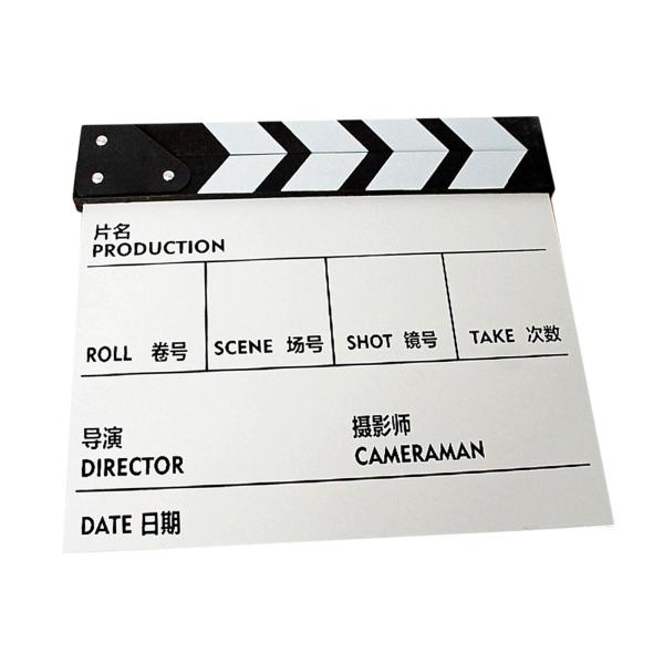 ムービー フィルム クラップ ボード クラッパー ボード フィルム スレート ミニ テレビ番組用 チャイニーズ ホワイト