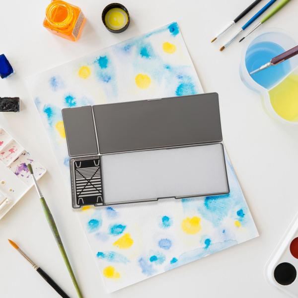 アクリル絵画用ウェットパレット、ペイントパレットペイント用品、8.27インチx2.76インチx0.98インチ、アートアクリルペイント用顔料パレットモデ