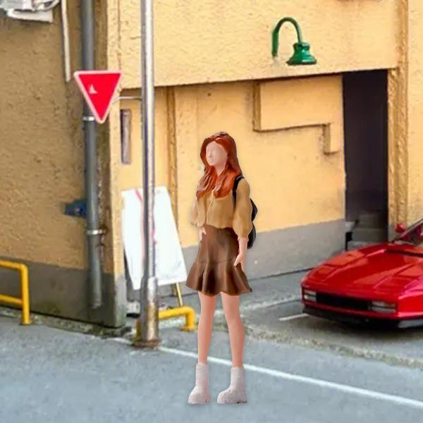 1/64スケール ミニチュアガールフィギュア 小さな女性モデル 樹脂製
