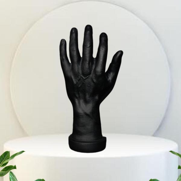 テーマのパーティーコスプレ装飾ネイルトレーニングブラック左手のためのハンドモデル偽の人間の手