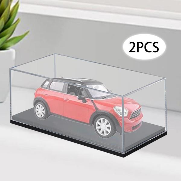 2 個 アクリルモデルカーディスプレイケースディスプレイボックス1:64スケールカウンタートップ防塵収納ボックスアートダイキャストカーコレクターアイテ