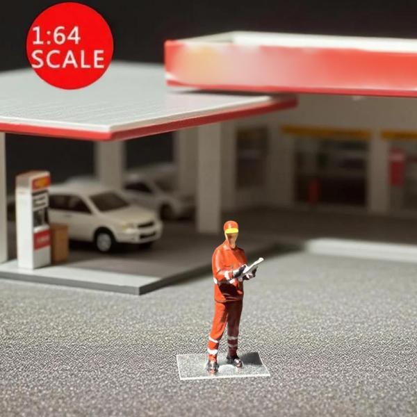 1/64 ミニチュアモデル ガソリンスタンドアクセサリー 妖精の庭 ジオラマ装飾