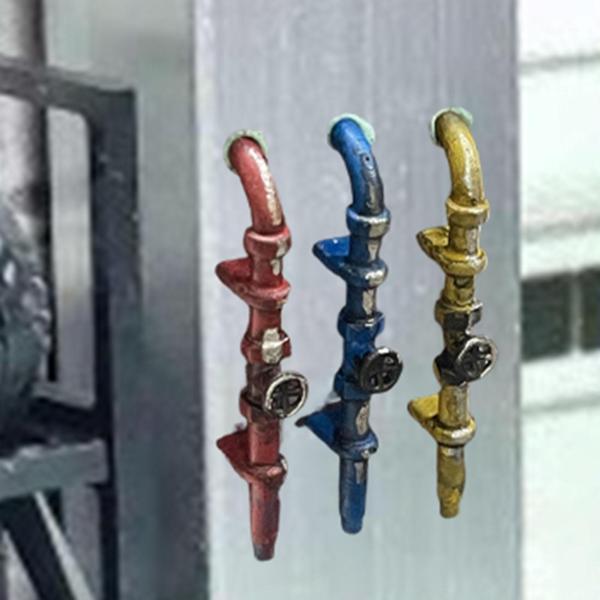 1:64 水道管模型 ドールハウス 装飾アクセサリー ミニチュアシーン小道具 赤