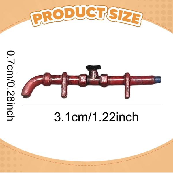 1:64 水道管模型 ドールハウス 装飾アクセサリー ミニチュアシーン小道具 赤