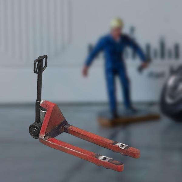 1/64 パレットジャッキ トラックモデル レジン製 自動車修理ジオラマアクセサリー 赤
