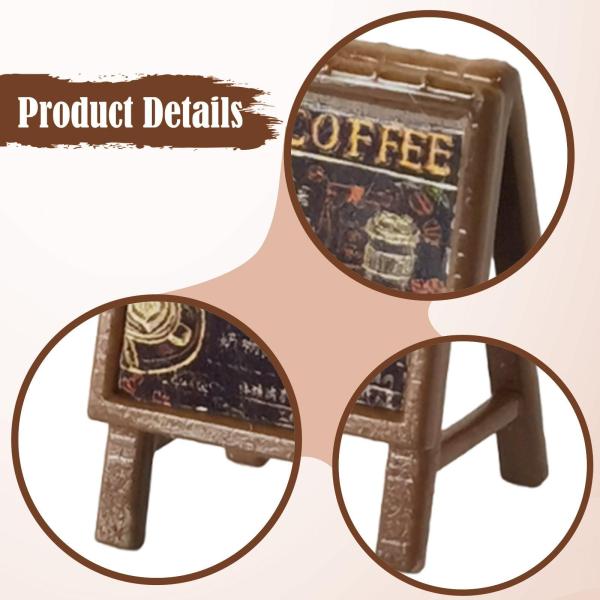 1/64 ドールハウス コーヒーバー看板、小さなコーヒークラブメニュー、1:64 Aフレーム黒板看板 ジオラマ用、趣味の工芸品、ショップ