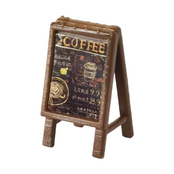 1/64 ドールハウス コーヒーバー看板、小さなコーヒークラブメニュー、1:64 Aフレーム黒板看板 ジオラマ用、趣味の工芸品、ショップ