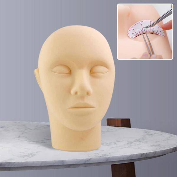 マネキンヘッドフラットシリコンエクストレーニング練習ヘッドエクス練習用メイクアップマッサージ練習まつげグラフト