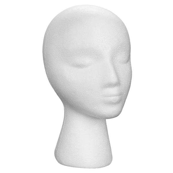 女性発泡スチロールウィッグヘッド、フォームマネキンウィッグスタンド帽子メガネウィッグディスプレイスタンド軽量で滑らかで耐久性のあるヘアピーススタンドホ