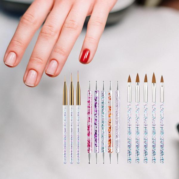 13本ネイル描画ペン、ネイルアートドットツールセット、ペイントツール、グラデーション、マニキュアツール、アートデコレーション用多目的ペイントブラシ