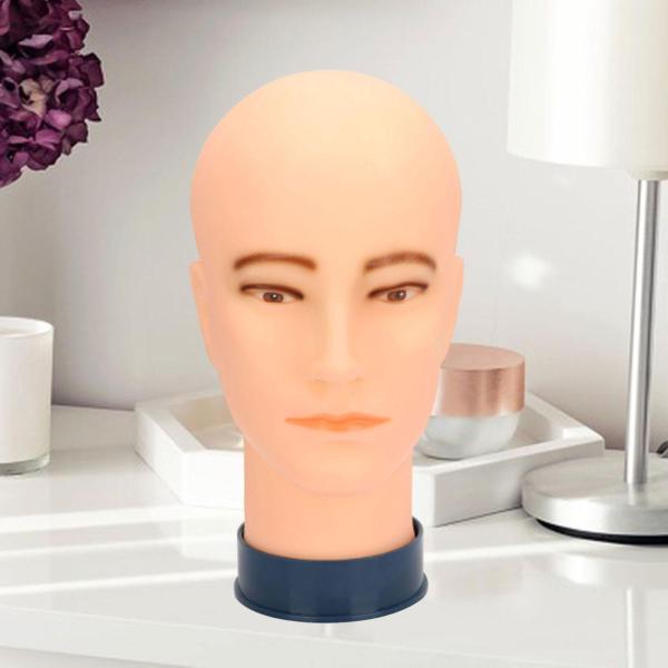 ハゲマネキンヘッド 丈夫なトレーニングヘッド ディスプレイ用 帽子 ヘッドセット ヘアスタイリング ブルーベース 男性