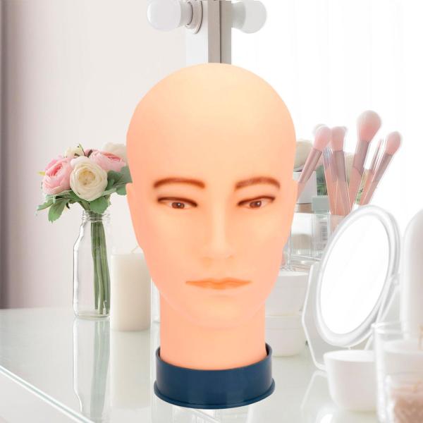 ハゲマネキンヘッド 丈夫なトレーニングヘッド ディスプレイ用 帽子 ヘッドセット ヘアスタイリング ブルーベース 男性