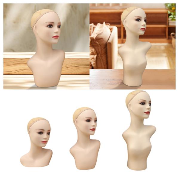 リアルなマネキンヘッドウィッグディスプレイモデルスカーフウィッグ
