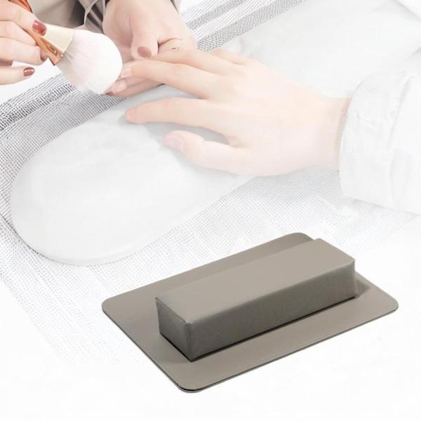 ネイルアームレスト枕とマット お手入れ簡単 自宅マニキュア用ネイルアームホルダー グレー