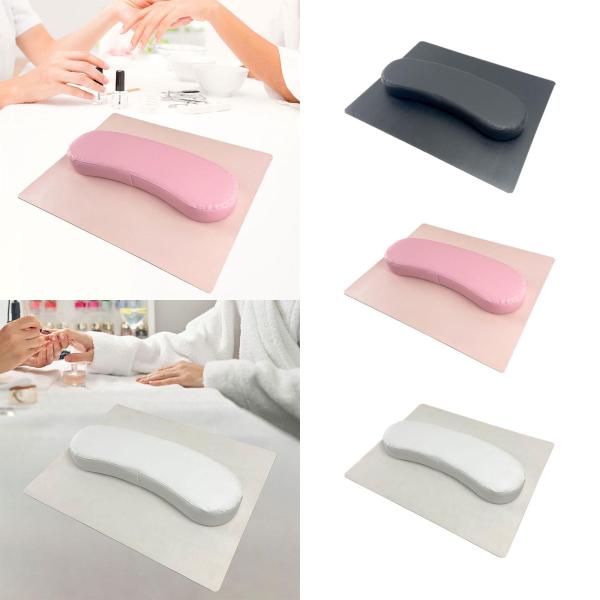 ネイルアートハンドピローとテーブルマットツール PUレザー ホームネイルアートサロン用 ブラック