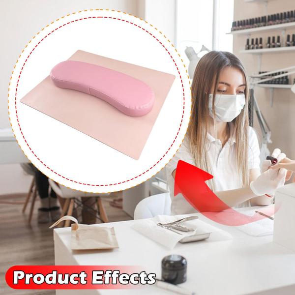 ネイルアートハンドピローとテーブルマットツール PUレザー ホームネイルアートサロン用 ピンク