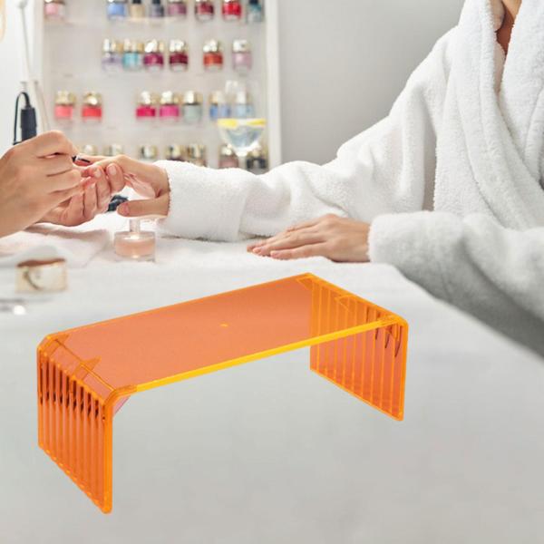 ネイルアートアームレスト アクリル製 実用的 ネイルアームレスト スタイリッシュ ハンドレスト サロン用 オレンジ