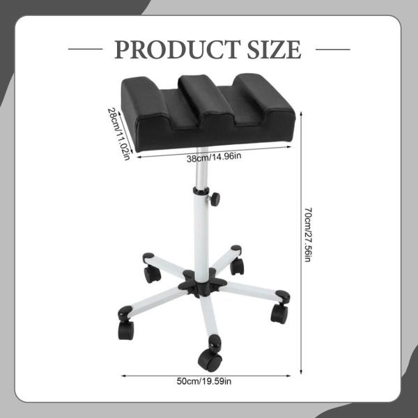ペディキュアフットレスト 高さ調節可能 マニキュアフットスツール 家庭用 スパ オフィス用 ブラック