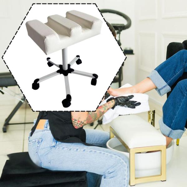 ペディキュアフットレスト 高さ調節可能 マニキュアフットスツール 家庭用 スパ オフィス用 ホワイト