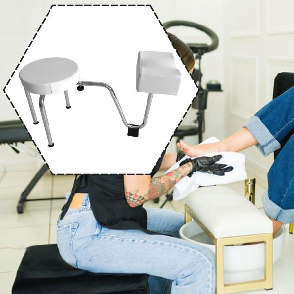 ペディキュア マニキュアスツール フットレスト付き 滑り止め ショップ ビューティーサロン 調節可能 ホワイト