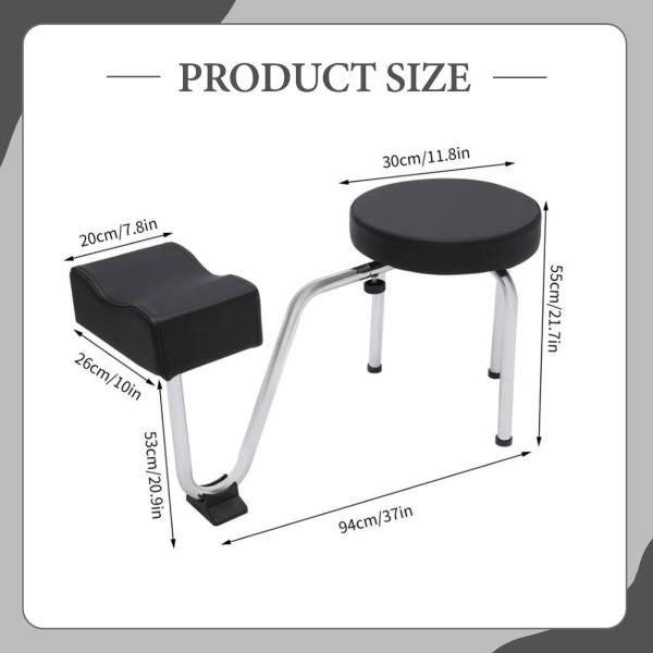 ペディキュア マニキュアスツール フットレスト付き 滑り止め ショップ ビューティーサロン 調節可能 ブラック