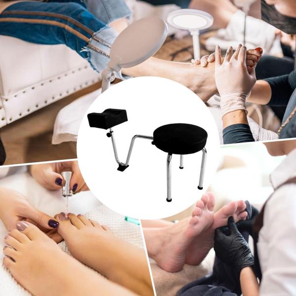 ペディキュア マニキュアスツール フットレスト付き 滑り止め ショップ ビューティーサロン 調節可能 ブラック