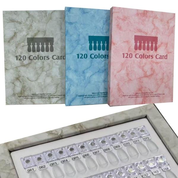 120色ネイルカラーディスプレイブック マグネット式ネイルカラースウォッチブック ネイルサロン用 ブルー