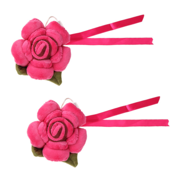 2つのカーテンクラスプクリップバックルのタイバックのホールドバック豪華な花の赤＃3